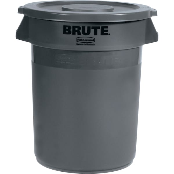 Rubbermaid Commercial 44 gal Round Trash Can, Gray, Plastic - RUB344CGR