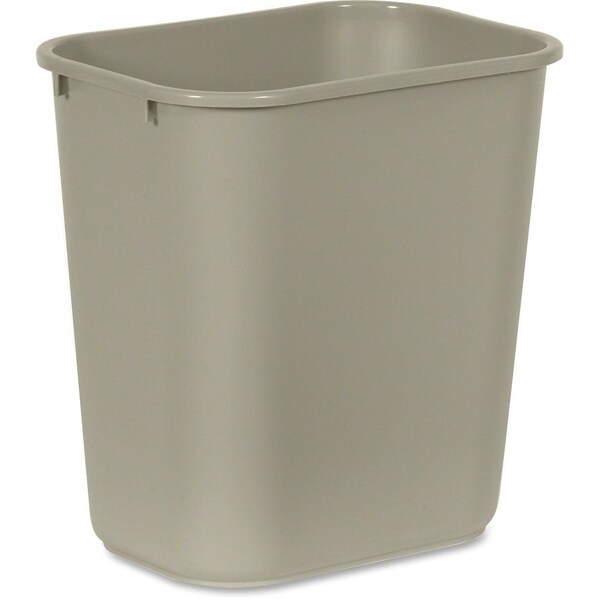 Rubbermaid Commercial 7 gal Rectangular 28 QT Medium Deskside Wastebaskets, Beige, Plastic - RCP295600BGCT