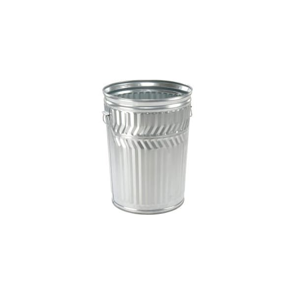 Wittco Witt Industries Outdoor Galvanized Steel Corrosion Resistant Trash Can, 20 Gallon, Silver - WCD20C