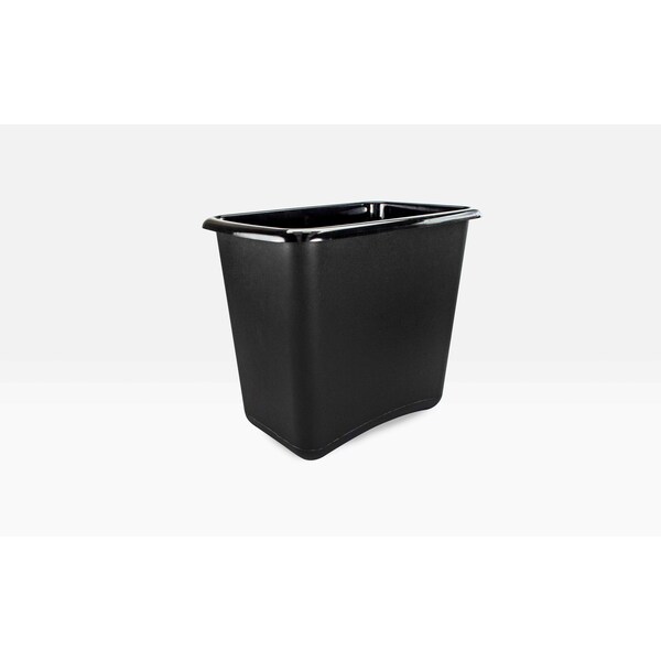 Lancaster 12 qt. Wastebasket 12 1/2'' x 10 7/8'' x 9'', Black, 12PK - 09-1507