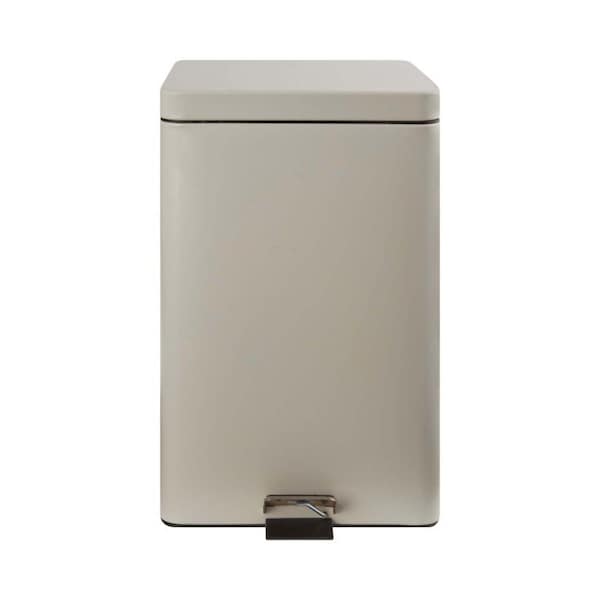 Mckesson Trash Can with Plastic Liner, Square, Steel, Step-On, 32 QT, Beige - 81-35268