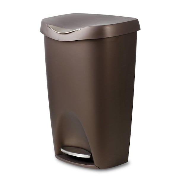 Vortex 13 gal Brim Kitchen Trash Can with Stainless Steel Foot Pedal, Large - Bronze - VO2611134