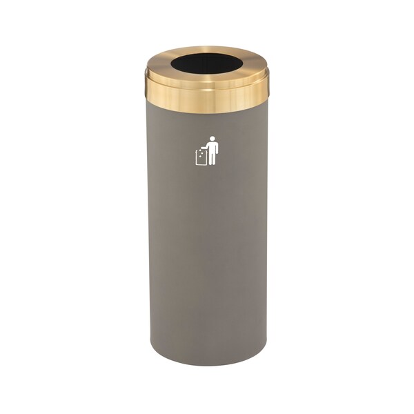 Glaro 12 gal Trash Can, Nickel/Satin Brass - W-1232NK-BE-W1