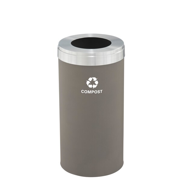 Glaro 23 gal Trash Can, Nickel/Satin Aluminum - W-1542NK-SA-W6RL