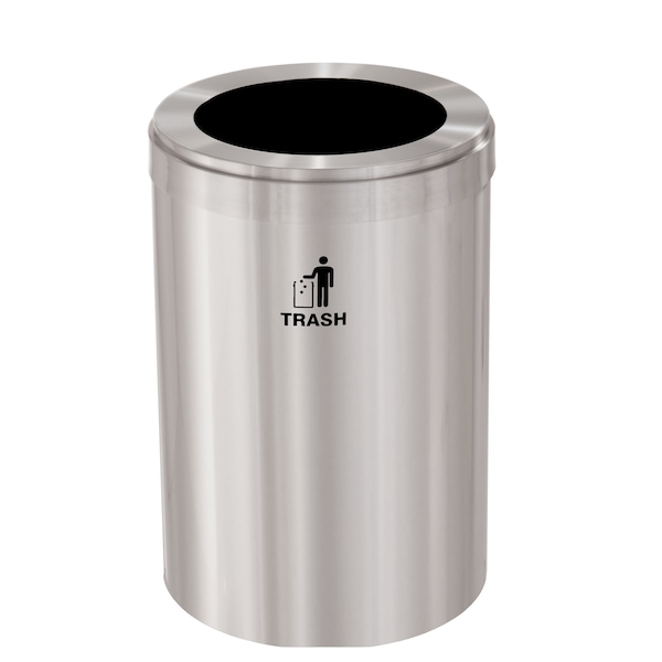 Glaro 16 gal Trash Can, Satin Aluminum - W-2032SA-SA-W3