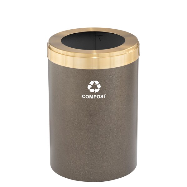 Glaro 16 gal Trash Can, Bronze Vein/Satin Brass - W-2032BV-BE-W6RL