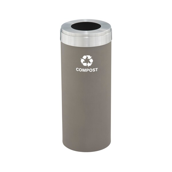 Glaro 12 gal Trash Can, Nickel/Satin Aluminum - W-1232NK-SA-W6RL