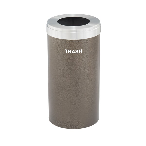 Glaro 16 gal Trash Can, Bronze Vein/Satin Aluminum - W-1532BV-SA-W5