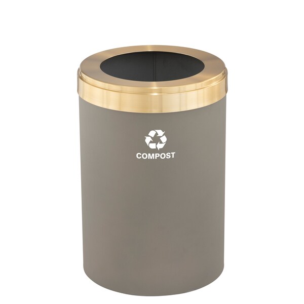 Glaro 41 gal Trash Can, Nickel/Satin Brass - W-2042NK-BE-W6RL