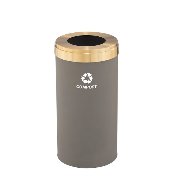 Glaro 23 gal Trash Can, Nickel/Satin Brass - W-1542NK-BE-W6RL