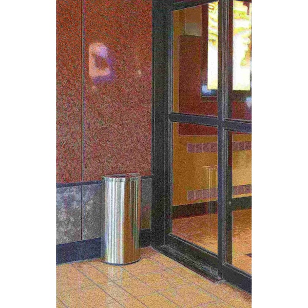Commercial Zone Products 8 gal Half-Round Trash Can, Silver, Stainless Steel - 780929