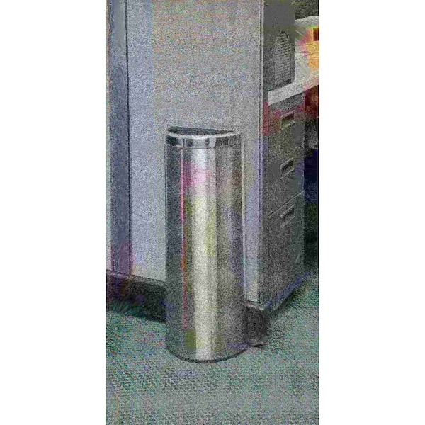 Commercial Zone Products 8 gal Half-Round Trash Can, Silver, Stainless Steel - 780929