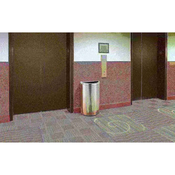 Commercial Zone Products 8 gal Half-Round Trash Can, Silver, Stainless Steel - 780929