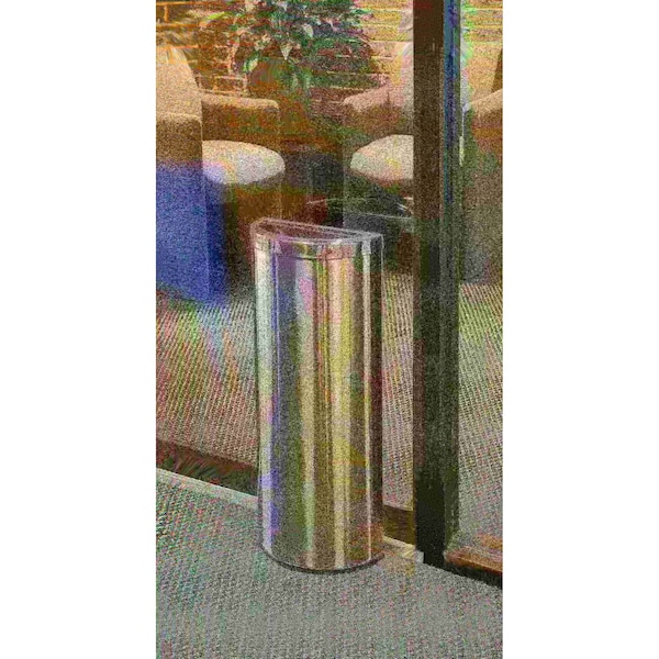 Commercial Zone Products 8 gal Half-Round Trash Can, Silver, Stainless Steel - 780929