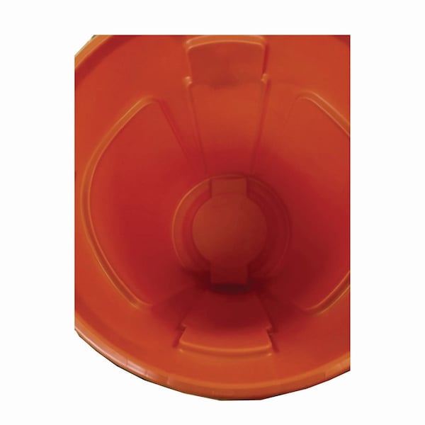 Rubbermaid Commercial 32 gal Round Cylinder Trash Can, Orange, Open Top, Resin - 2119308