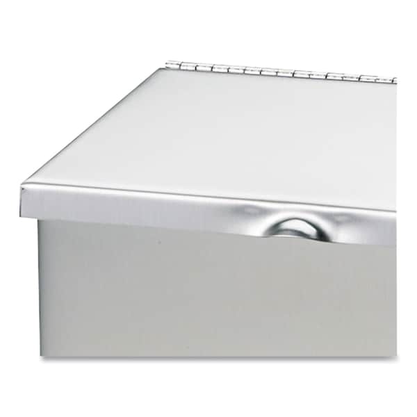 Hospeco Rectangular Prism Trash Can, Stainless Steel, Top Door, Stainless Steel - ND-1E