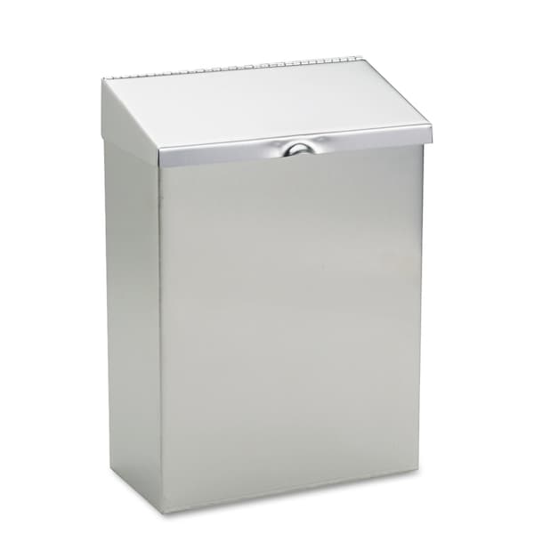 Hospeco Rectangular Prism Trash Can, Stainless Steel, Top Door, Stainless Steel - ND-1E