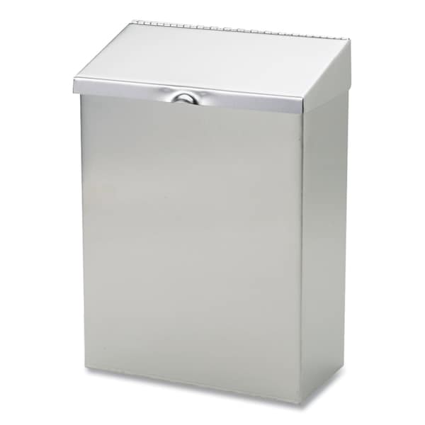 Hospeco Rectangular Prism Trash Can, Stainless Steel, Top Door, Stainless Steel - ND-1E