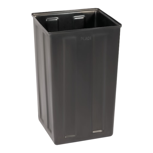 Alpine Industries 40 gal Trash Can, Grey, Steel + Plastic wood - ALP471-40-WD-GRY