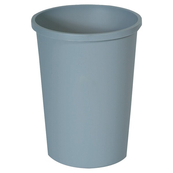 Rubbermaid Commercial 11 gal Round Trash Can, Gray, Open Top, Plastic - FG294700GRAY