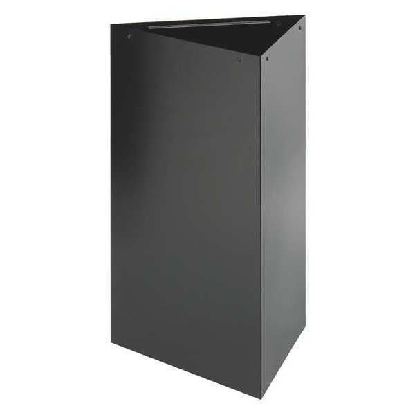 Safco 17 gal Triangular Trash Can, Black, 19-1/2" Dia, Steel - 9551BL