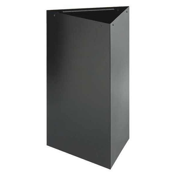 Safco 17 gal Triangular Trash Can, Black, 19-1/2" Dia, Steel - 9551BL