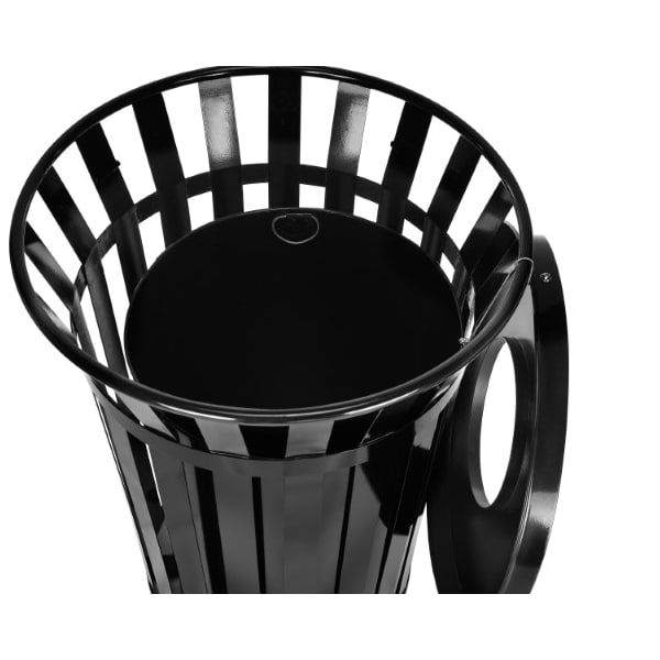 Alpine Industries Outdoor Metal Waste Receptacle - 38 Gallon Black - ALP479-38