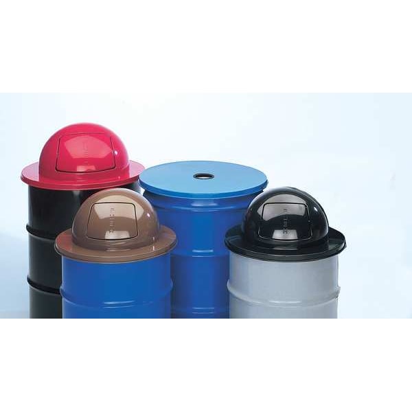Rubbermaid Commercial 45 gal Round Trash Can, Black, 24 in Dia, Open Top, Steel - FGSBR52BK