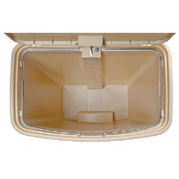 Rubbermaid Commercial 4 gal Rectangular Trash Can, Beige, 14 13/16 in Dia, Resin - 1883455