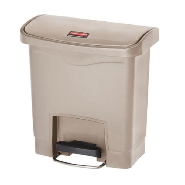 Rubbermaid Commercial 4 gal Rectangular Trash Can, Beige, 14 13/16 in Dia, Resin - 1883455