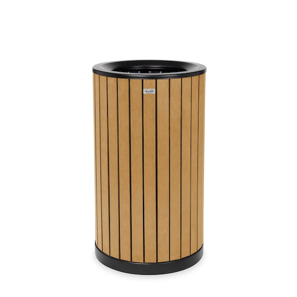 Alpine Industries 32 gal Trash Can, Cedar, Steel + Plastic wood - ALP4400-01-CD