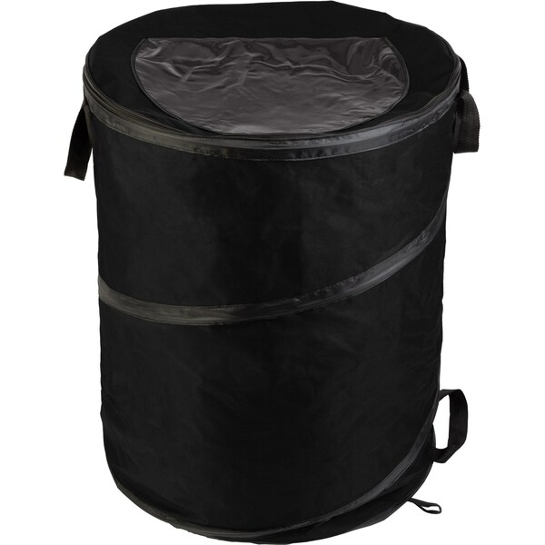 Wakeman Collapsible Trash Can-46-Gallon Bin with 3 Stakes for Camping or Recycling by Wakeman Black, 4PK - 75-CMP1151
