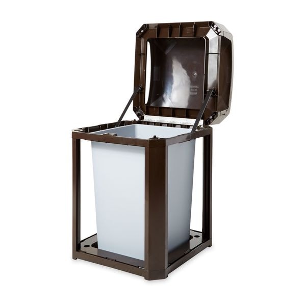 Rubbermaid Commercial 35 gal Square Trash Can, Sable, 26 in Dia, Open Top - FG397000SBLE