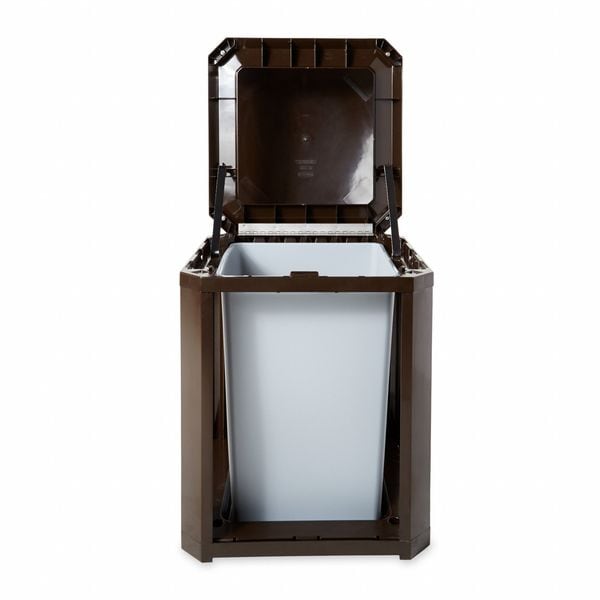 Rubbermaid Commercial 35 gal Square Trash Can, Sable, 26 in Dia, Open Top - FG397000SBLE