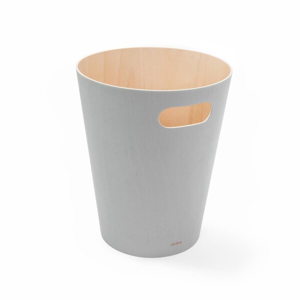 Vortex 2 gal Woodrow Trash Can Duo-Tone Wood Wastebasket, Grey - VO2611210
