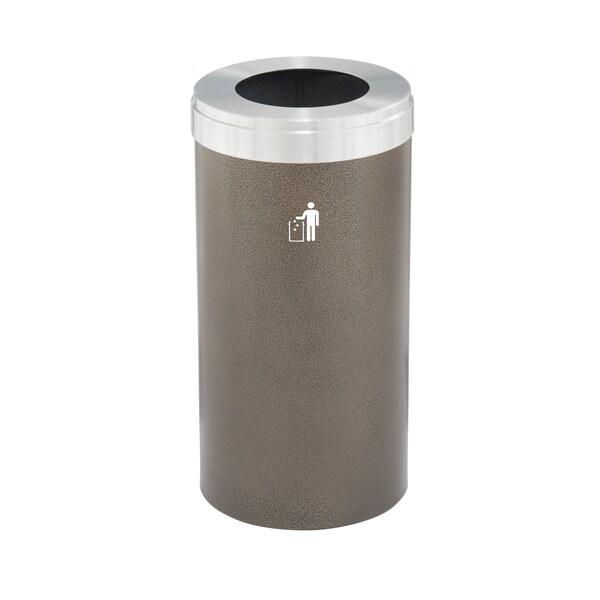 Glaro 23 gal Trash Can, Bronze Vein/Satin Aluminum - W-1542BV-SA-W1