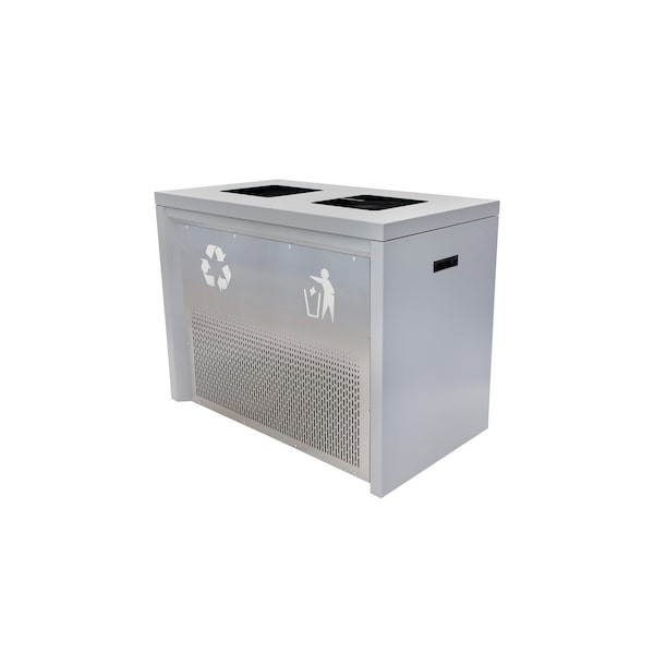 Ex-Cell Kaiser 69-Gal. 2-stream recycling station - Stainless Steel, Hammered Grey - RC-IND2 HMG/SS