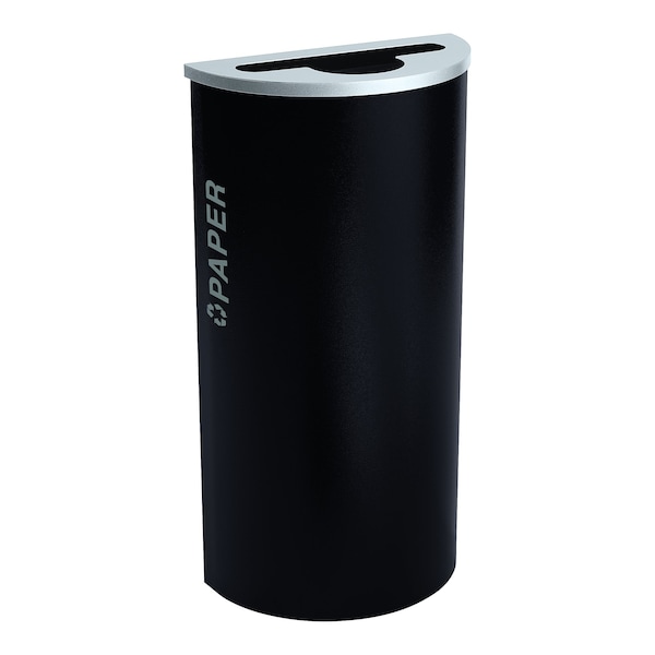 Ex-Cell Kaiser 8-Gal. Half-Round Paper Receptacle - Steel, Pebble Black Gloss - RC-KDHR-P BT-PBG