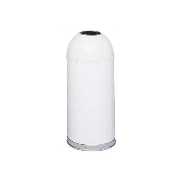 Safco Safco Steel Round Dome Top Trash Can W/Galvanized Liner, 15 Gallon, White - 9639WH