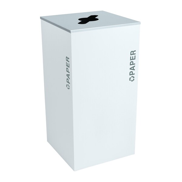Ex-Cell Kaiser 36-Gal. Square Receptacle - Paper Decal, White Gloss - RC-KD36-P BT-WHT