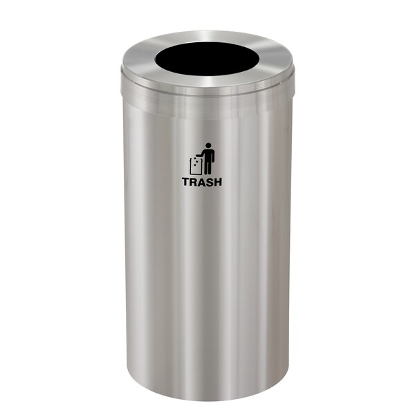 Glaro 16 gal Trash Can, Satin Aluminum - W-1532SA-SA-W3