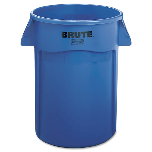 Rubbermaid Commercial 44 qt Round Trash Can, Blue, Open Top, Plastic - FG264360BLUE