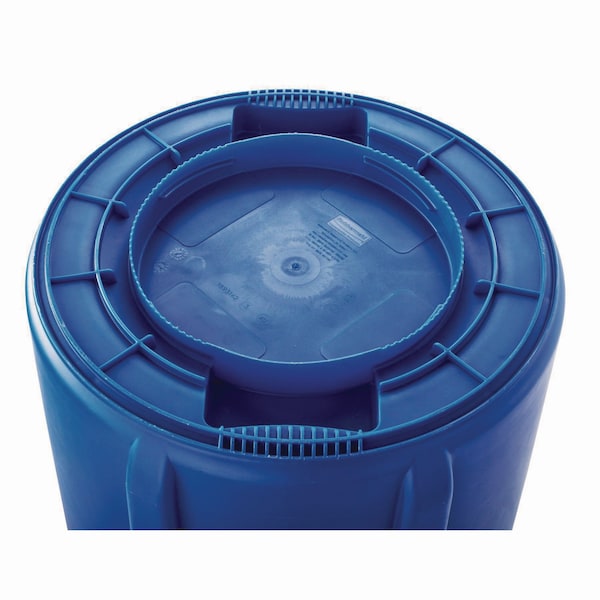 Rubbermaid Commercial 44 qt Round Trash Can, Blue, Open Top, Plastic - FG264360BLUE