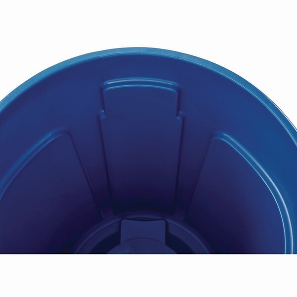 Rubbermaid Commercial 44 qt Round Trash Can, Blue, Open Top, Plastic - FG264360BLUE