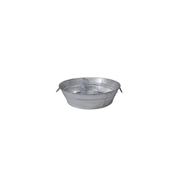Dendesigns 1 qt Hot Dipped Steel Low Flat TubSilver - DE1232785