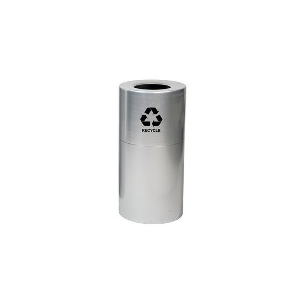 Witt Industries 24 gal Round Brushed Aluminum, Spun Aluminum - AL18-CLR-R