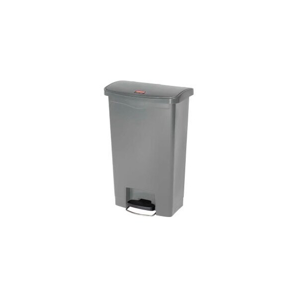 Rubbermaid Commercial Rubbermaid Slim Jim 1883606 Plastic Step On Container, Front Step 24 Gallon  Gray - 1883606