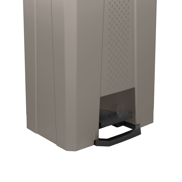 Suncast Commercial 23 GALLON STEP ON TRASH CAN, TAUPE, RESIN - TCST23