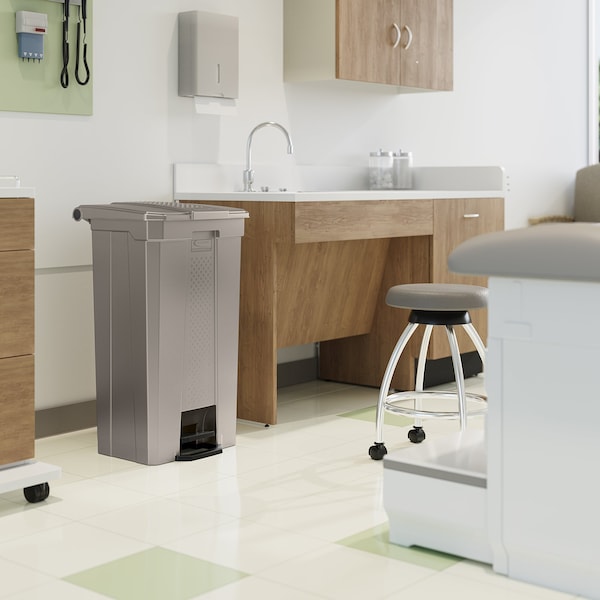 Suncast Commercial 23 GALLON STEP ON TRASH CAN, TAUPE, RESIN - TCST23