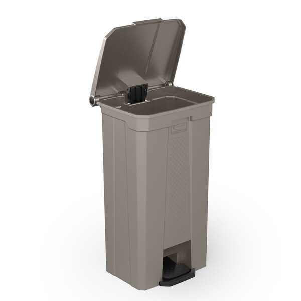 Suncast Commercial 23 GALLON STEP ON TRASH CAN, TAUPE, RESIN - TCST23